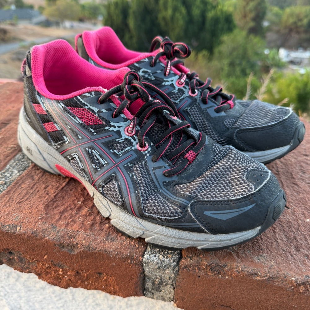 ASICS Gel-Venture 6 Trail Running Shoes Synthetic Black Pink Size 9.5 Gorpcore